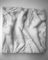 PP76, Summer Frolic 1,  3qtr view2, 10x10x3 inches, cast marble, 1994
